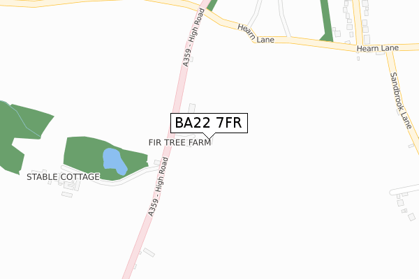 BA22 7FR map - large scale - OS Open Zoomstack (Ordnance Survey)