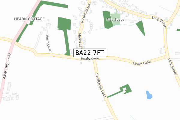 BA22 7FT map - large scale - OS Open Zoomstack (Ordnance Survey)