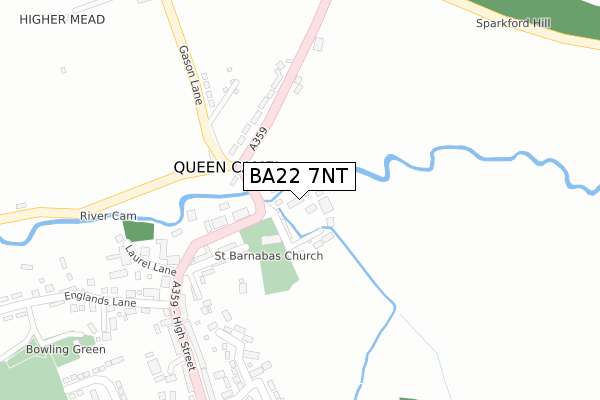 BA22 7NT map - large scale - OS Open Zoomstack (Ordnance Survey)