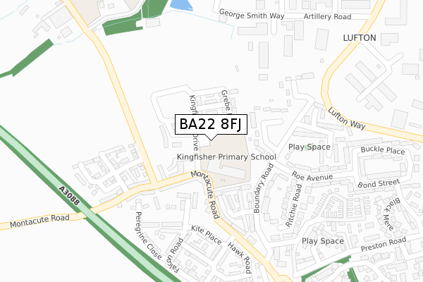 BA22 8FJ map - large scale - OS Open Zoomstack (Ordnance Survey)