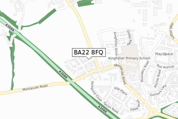 BA22 8FQ map - large scale - OS Open Zoomstack (Ordnance Survey)