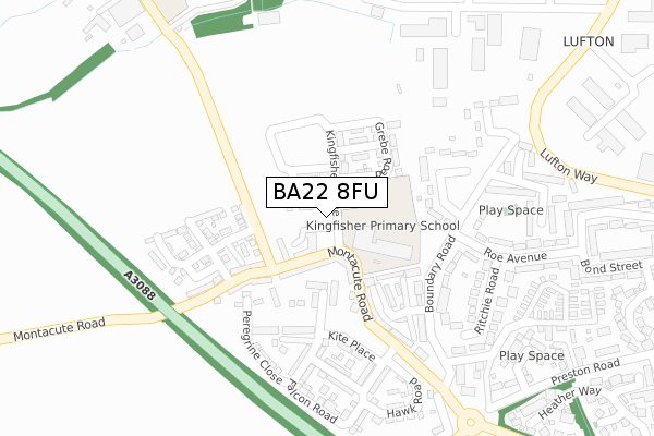 BA22 8FU map - large scale - OS Open Zoomstack (Ordnance Survey)