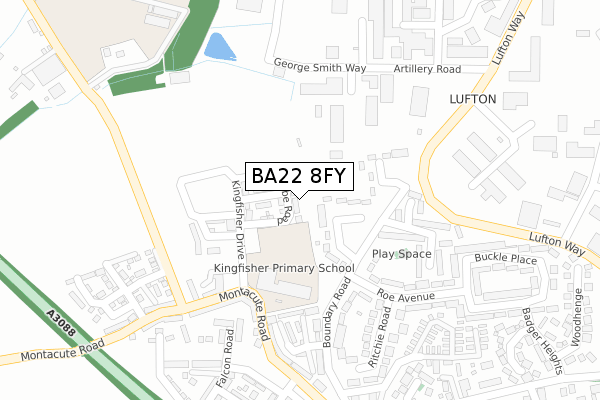 BA22 8FY map - large scale - OS Open Zoomstack (Ordnance Survey)
