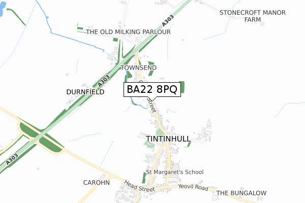 BA22 8PQ map - small scale - OS Open Zoomstack (Ordnance Survey)