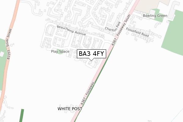 BA3 4FY map - large scale - OS Open Zoomstack (Ordnance Survey)