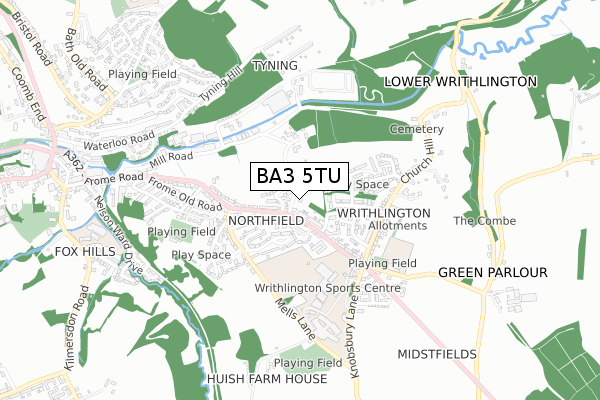 BA3 5TU map - small scale - OS Open Zoomstack (Ordnance Survey)