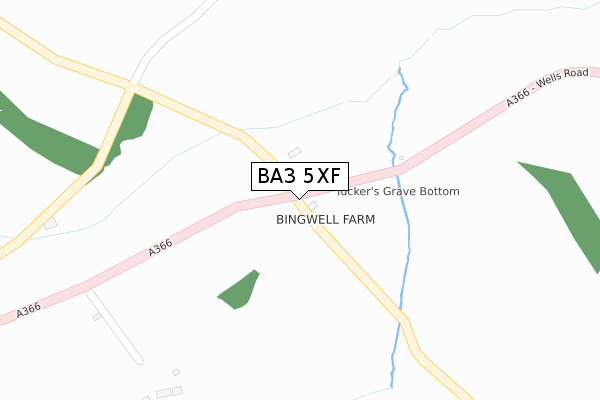 BA3 5XF map - large scale - OS Open Zoomstack (Ordnance Survey)