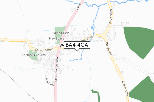 BA4 4GA map - large scale - OS Open Zoomstack (Ordnance Survey)