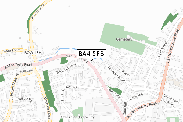 BA4 5FB map - large scale - OS Open Zoomstack (Ordnance Survey)