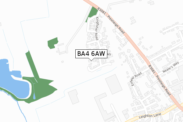 BA4 6AW map - large scale - OS Open Zoomstack (Ordnance Survey)