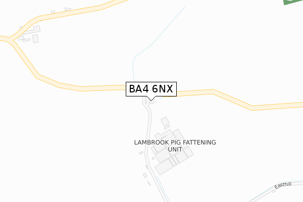 BA4 6NX map - large scale - OS Open Zoomstack (Ordnance Survey)