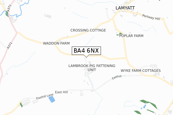 BA4 6NX map - small scale - OS Open Zoomstack (Ordnance Survey)