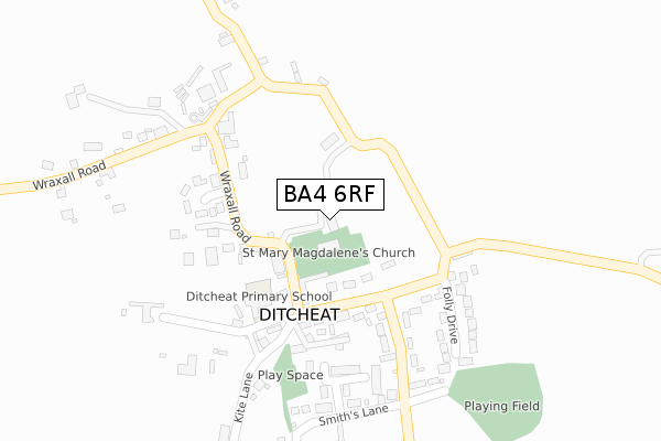 BA4 6RF map - large scale - OS Open Zoomstack (Ordnance Survey)