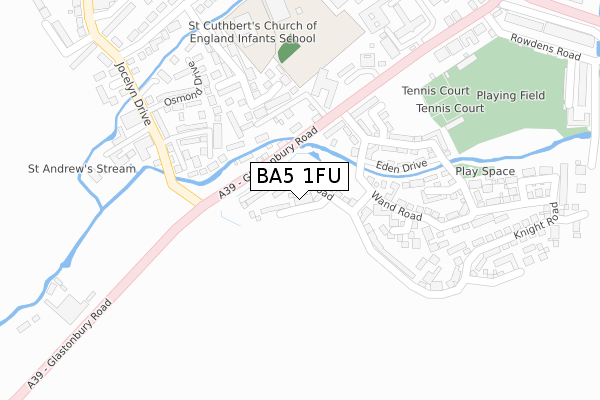 BA5 1FU map - large scale - OS Open Zoomstack (Ordnance Survey)