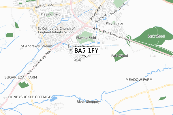 BA5 1FY map - small scale - OS Open Zoomstack (Ordnance Survey) BA5 1FY map - small scale - OS Open Zoomstack (Ordnance Survey)