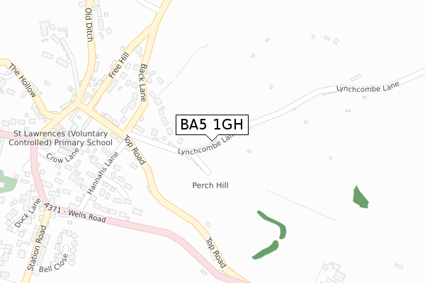 BA5 1GH map - large scale - OS Open Zoomstack (Ordnance Survey)