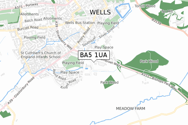 BA5 1UA map - small scale - OS Open Zoomstack (Ordnance Survey) BA5 1UA map - small scale - OS Open Zoomstack (Ordnance Survey)