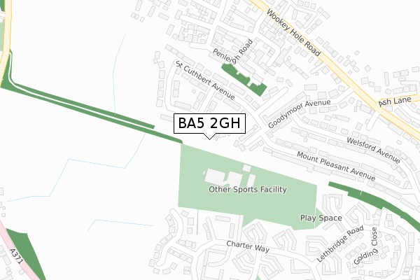 BA5 2GH map - large scale - OS Open Zoomstack (Ordnance Survey)