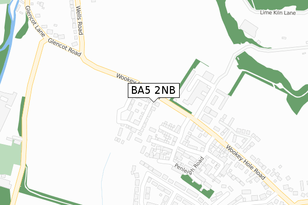 BA5 2NB map - large scale - OS Open Zoomstack (Ordnance Survey)