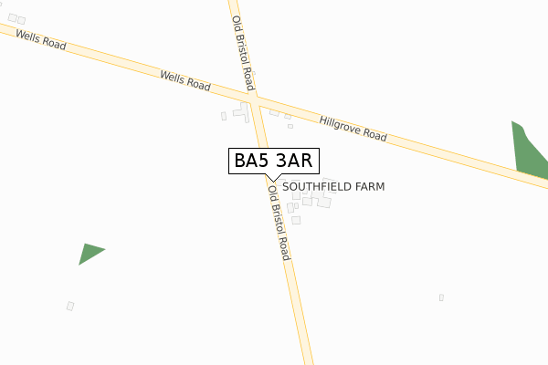 BA5 3AR map - large scale - OS Open Zoomstack (Ordnance Survey)