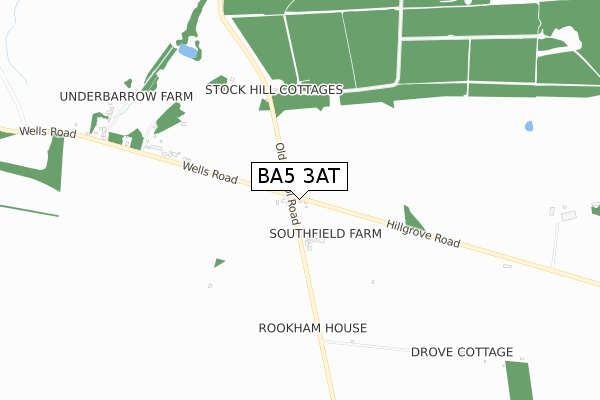 BA5 3AT map - small scale - OS Open Zoomstack (Ordnance Survey)
