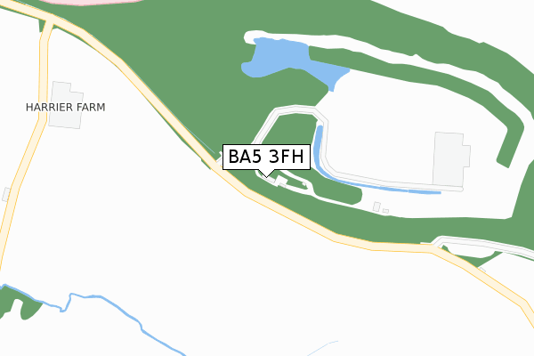 BA5 3FH map - large scale - OS Open Zoomstack (Ordnance Survey)