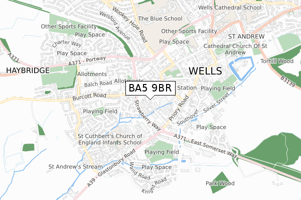 BA5 9BR map - small scale - OS Open Zoomstack (Ordnance Survey) BA5 9BR map - small scale - OS Open Zoomstack (Ordnance Survey)