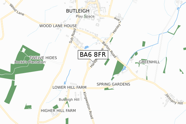BA6 8FR map - small scale - OS Open Zoomstack (Ordnance Survey) BA6 8FR map - small scale - OS Open Zoomstack (Ordnance Survey)