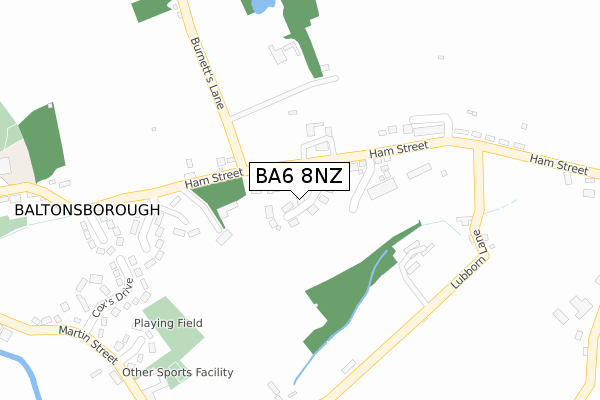 BA6 8NZ map - large scale - OS Open Zoomstack (Ordnance Survey)