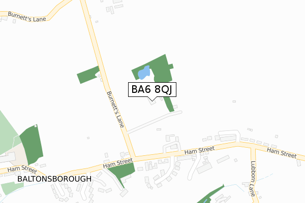 BA6 8QJ map - large scale - OS Open Zoomstack (Ordnance Survey)
