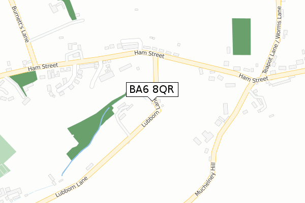 BA6 8QR map - large scale - OS Open Zoomstack (Ordnance Survey)