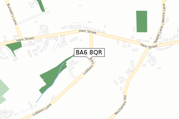 BA6 8QR map - large scale - OS Open Zoomstack (Ordnance Survey) BA6 8QR map - large scale - OS Open Zoomstack (Ordnance Survey)