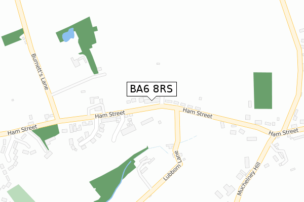 BA6 8RS map - large scale - OS Open Zoomstack (Ordnance Survey)