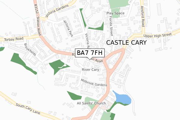 BA7 7FH map - large scale - OS Open Zoomstack (Ordnance Survey) BA7 7FH map - large scale - OS Open Zoomstack (Ordnance Survey)