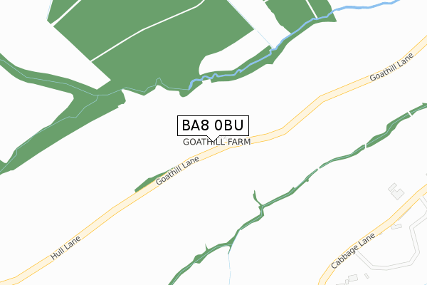 BA8 0BU map - large scale - OS Open Zoomstack (Ordnance Survey)