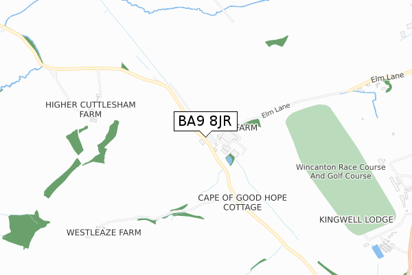 BA9 8JR map - small scale - OS Open Zoomstack (Ordnance Survey)