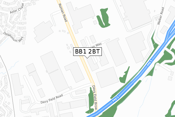 BB1 2BT map - large scale - OS Open Zoomstack (Ordnance Survey)