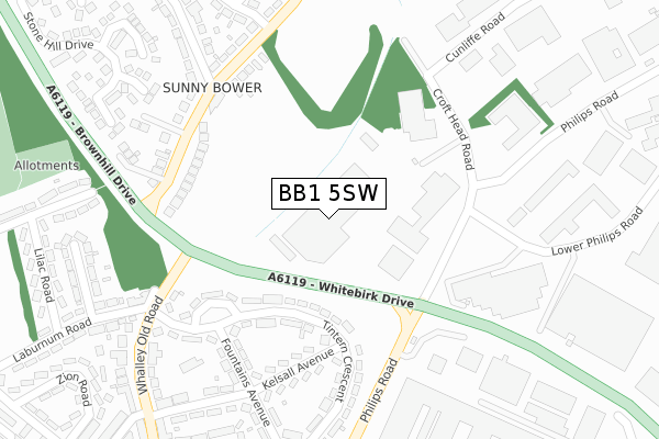 BB1 5SW map - large scale - OS Open Zoomstack (Ordnance Survey) BB1 5SW map - large scale - OS Open Zoomstack (Ordnance Survey)