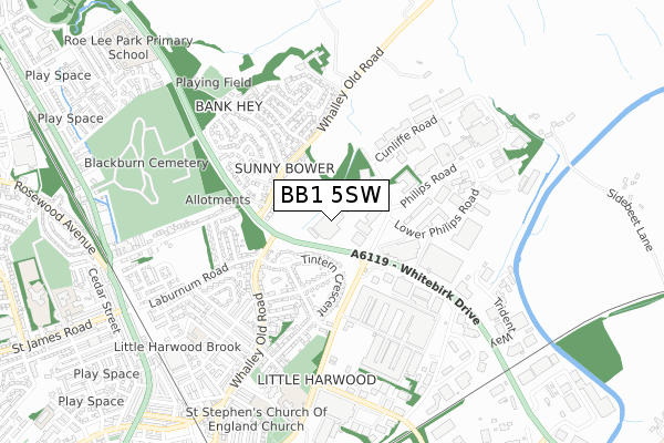 BB1 5SW map - small scale - OS Open Zoomstack (Ordnance Survey) BB1 5SW map - small scale - OS Open Zoomstack (Ordnance Survey)