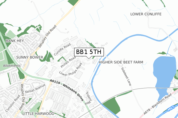 BB1 5TH map - small scale - OS Open Zoomstack (Ordnance Survey)