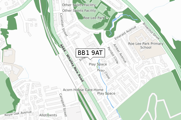 BB1 9AT map - large scale - OS Open Zoomstack (Ordnance Survey) BB1 9AT map - large scale - OS Open Zoomstack (Ordnance Survey)