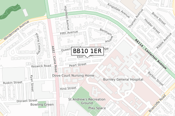 BB10 1ER map - large scale - OS Open Zoomstack (Ordnance Survey)