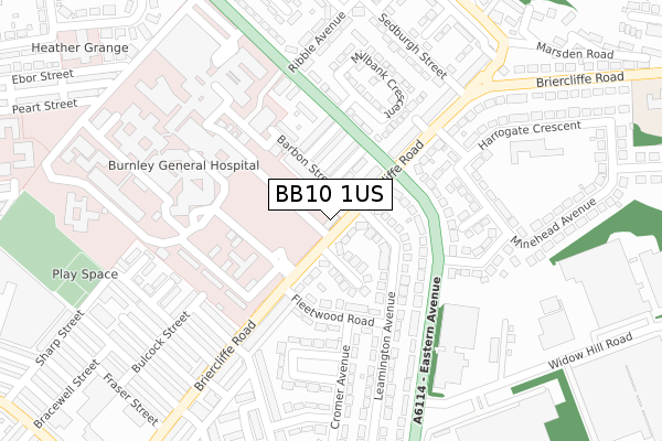 BB10 1US map - large scale - OS Open Zoomstack (Ordnance Survey)