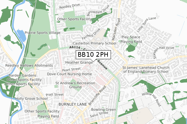 BB10 2PH map - small scale - OS Open Zoomstack (Ordnance Survey) BB10 2PH map - small scale - OS Open Zoomstack (Ordnance Survey)