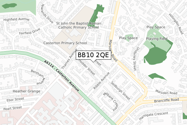 BB10 2QE map - large scale - OS Open Zoomstack (Ordnance Survey)