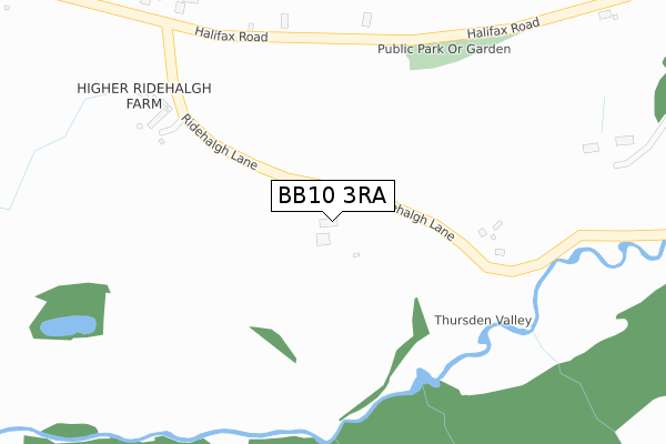 BB10 3RA map - large scale - OS Open Zoomstack (Ordnance Survey)