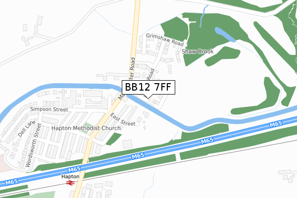 BB12 7FF map - large scale - OS Open Zoomstack (Ordnance Survey) BB12 7FF map - large scale - OS Open Zoomstack (Ordnance Survey)