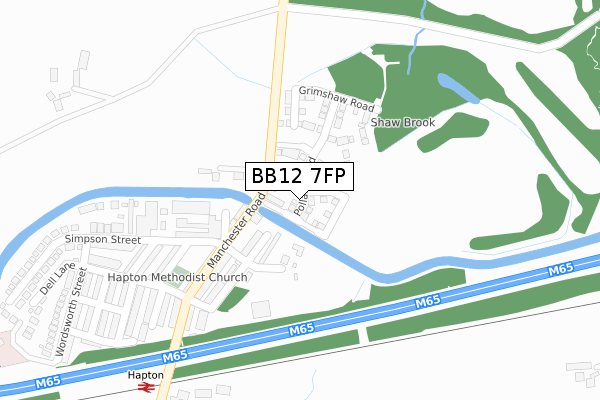 BB12 7FP map - large scale - OS Open Zoomstack (Ordnance Survey) BB12 7FP map - large scale - OS Open Zoomstack (Ordnance Survey)
