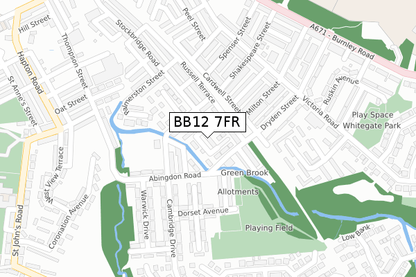BB12 7FR map - large scale - OS Open Zoomstack (Ordnance Survey) BB12 7FR map - large scale - OS Open Zoomstack (Ordnance Survey)