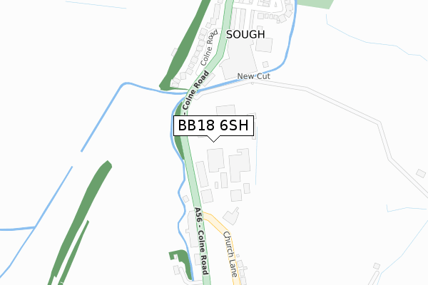 BB18 6SH map - large scale - OS Open Zoomstack (Ordnance Survey)